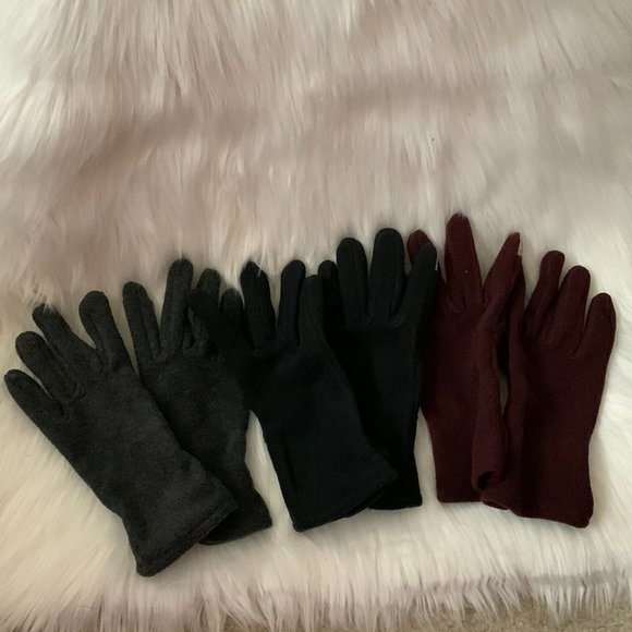 OLD NAVY Fleece Text-Friendly Gloves 3 PAIR SET - Picture 1 of 2